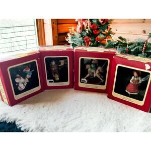 Lot of 4 Vintage 90s Carlton Heirloom Christmas Ornaments Candy Cane Bear Horse